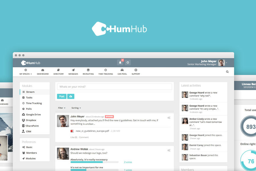 HumHub, un réseau social open-source