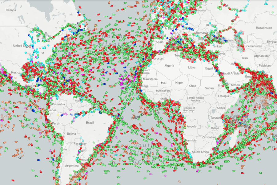 Géolocalisation de bateaux en temps réel dans le monde