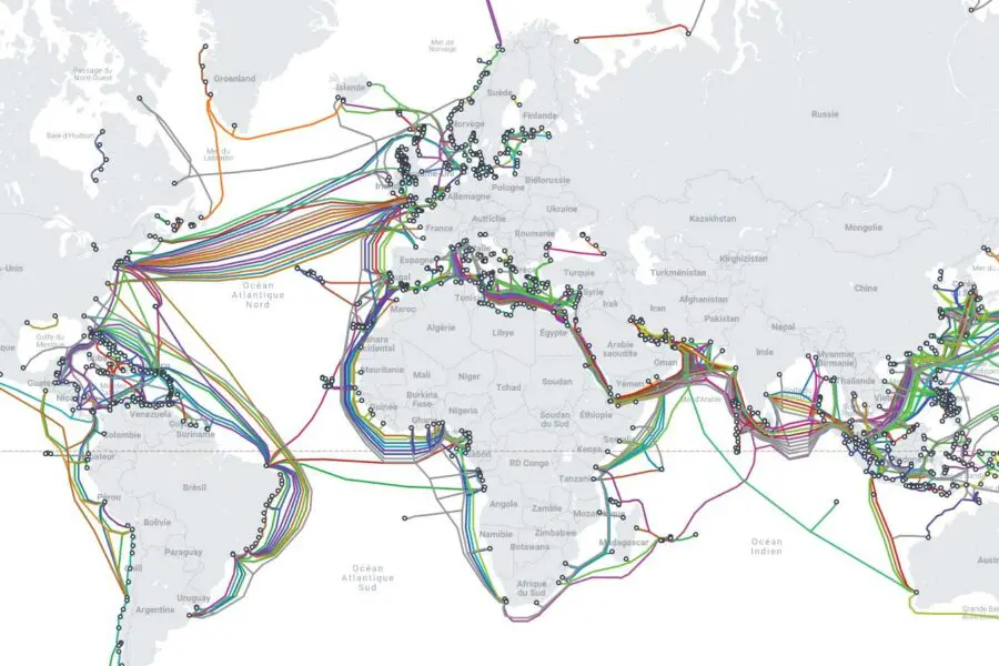 Submarinecablemap, une carte des câbles sous-marins de télécommunications