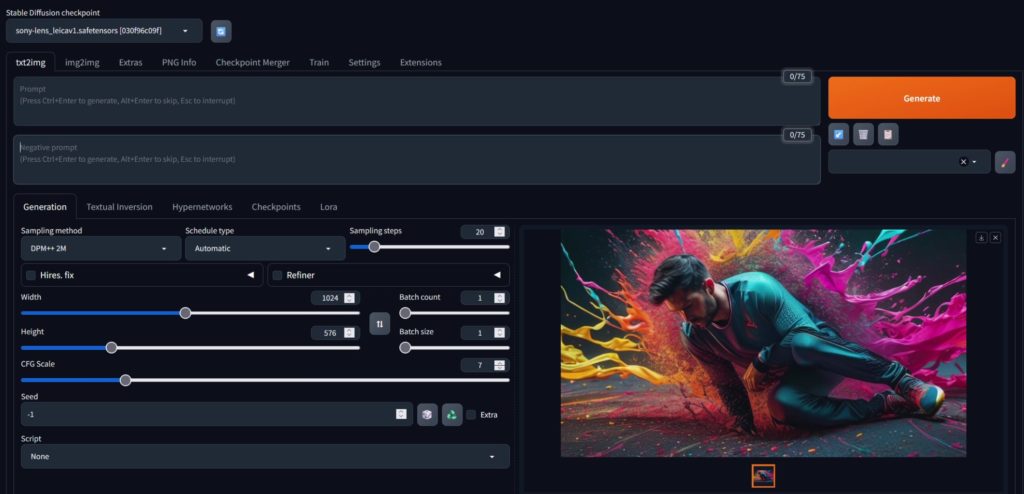 Interface de AUTOMATIC1111