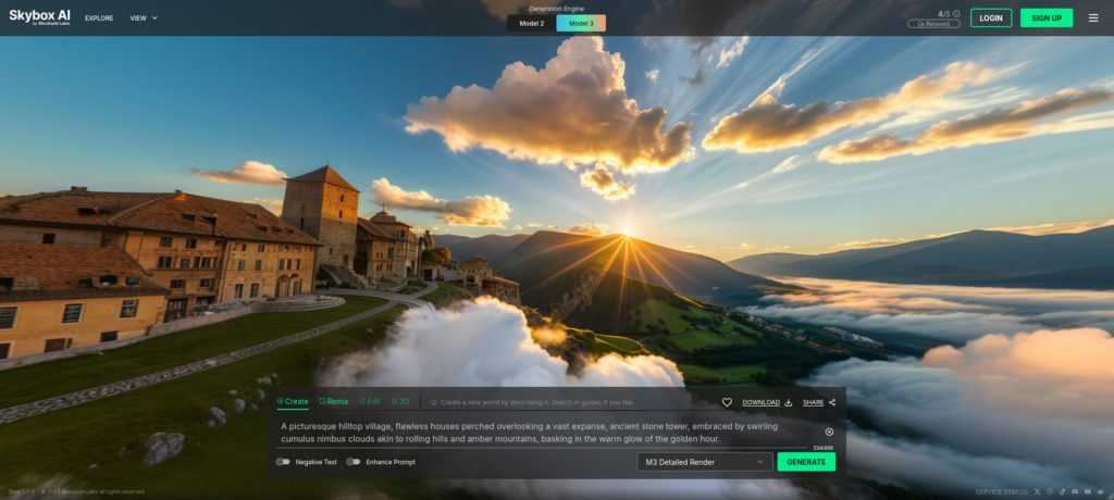 Interface de BlockadeLabs