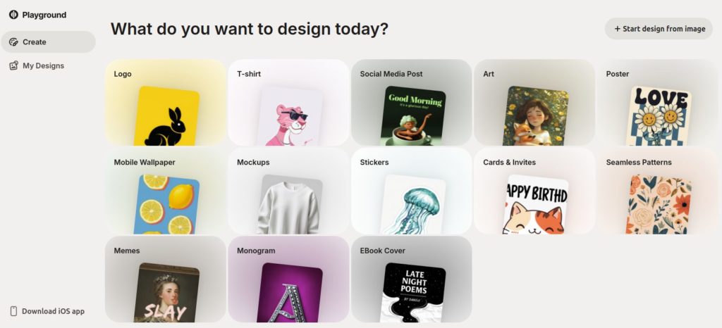 Interface de Playground AI