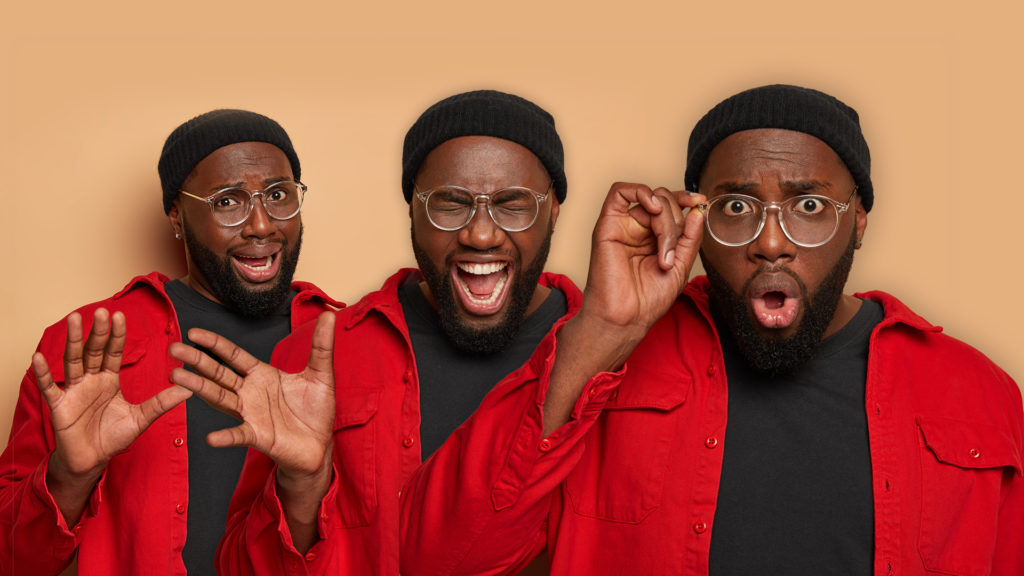 Trois états d'un homme lors du Before-After-Bridge