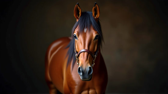 Portrait d'un cheval marron