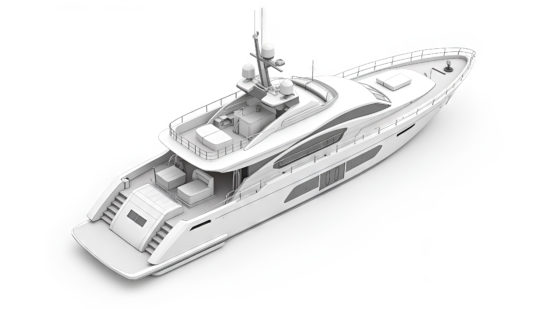 axonométrie d'un yacht